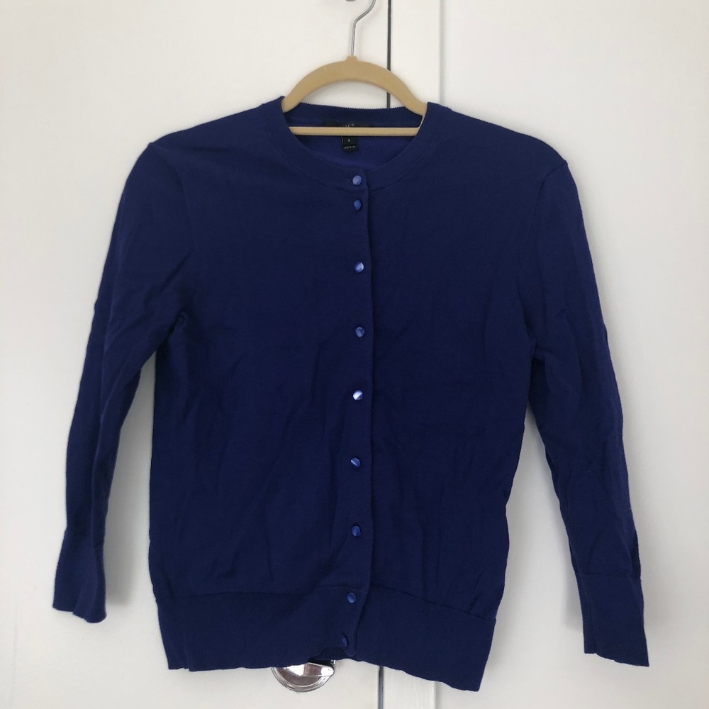 Jcrew Deep Blue Purple Cardigan Comfortable Cute